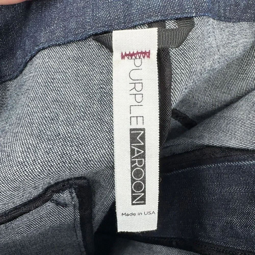 PURPLEMAROON Dark Wash Pleated Barrel Leg Jeans Pants Size M Medium